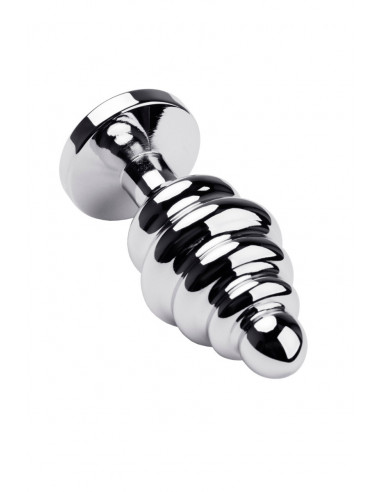 Анальная ребристая пробка TOYFA Metal из...