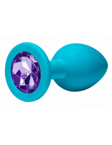 Анальная пробка Emotions Cutie Medium Turquoise light purple crystal /8х3см/