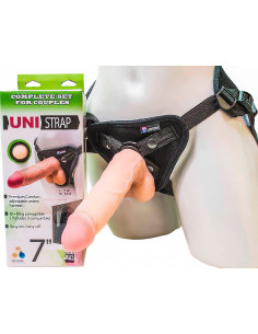 Страпон с двумя насадками UNI strap 7" Harness best of all 2