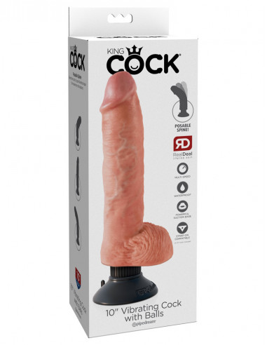 Вибратор King Cock 10" Vibrating Cock with...