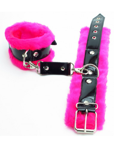 Оковы на ноги BDSM Light с розовым мехом и...