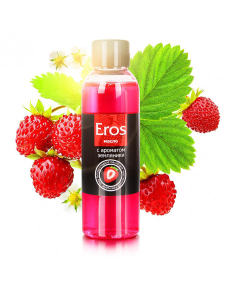 Возбуждающее и съедобное массажное масло Eros fantasy Земляника 75 мл