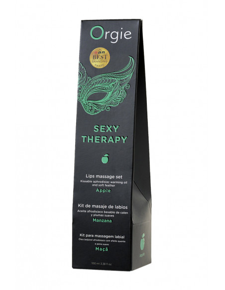 Массажное масло и Перо Orgie Sexy Therapy Яблоко 100 мл