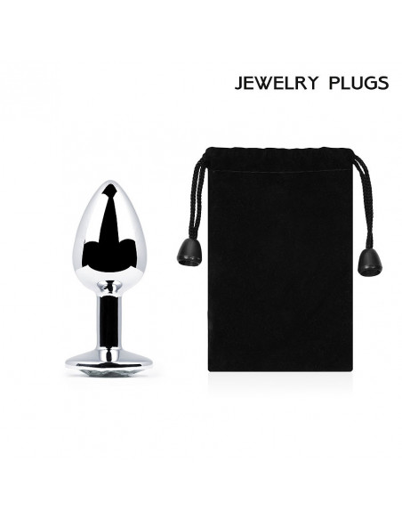 Анальный страз SILVER PLUG SMALL металл/стекло серебряный/прозрачный 50г /7,2х2,8 см/