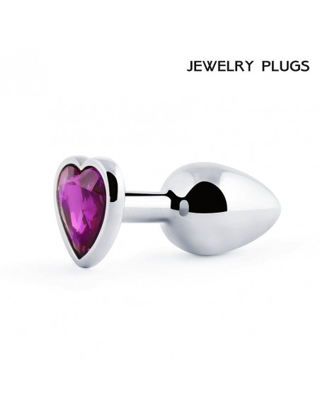 Анальный страз SILVER PLUG MEDIUM металл серебро/фиолетовый 80г /8х3,4см/