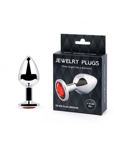 Анальный страз SILVER PLUG MEDIUM металл/стекло...