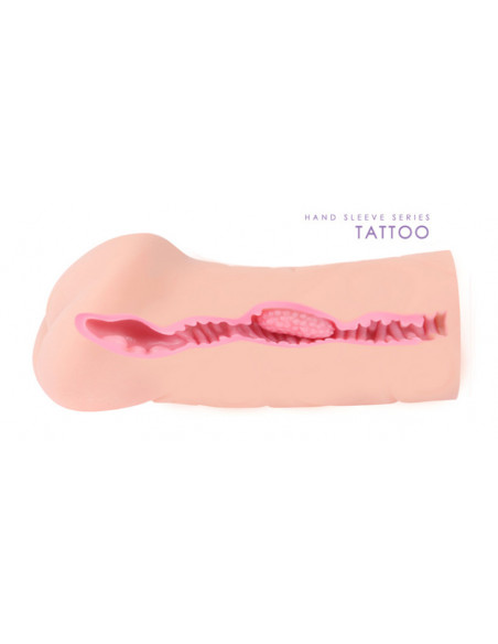 Мастурбатор реалистичный KOKOS Tattoo с двойным слоем TPR телесный /18 см/