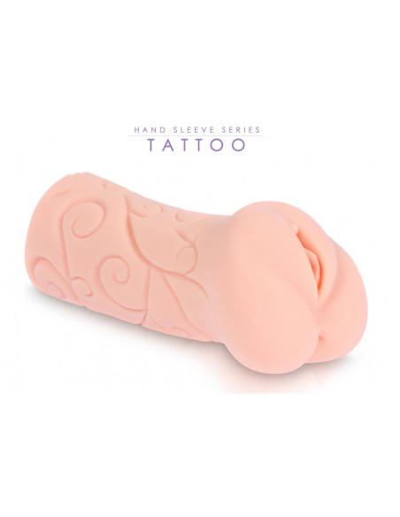 Мастурбатор реалистичный KOKOS Tattoo с двойным слоем TPR телесный /18 см/