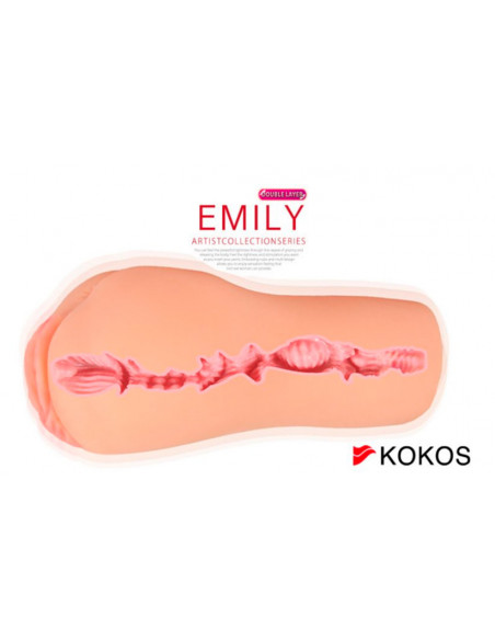 Мастурбатор-Вагина KOKOS EMILY DOUBLE LAYER HAND SLEEVE XL TPR телесный /18 см/