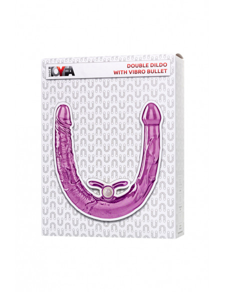 Фаллоимитатор двусторонний с вибропулей TOYFA Double Dildo with Vibro Bullet TPR фиолетовый 35 см