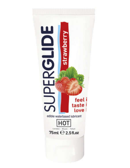 Съедобный лубрикант HOT SUPERGLIDE Strawberry 75 мл