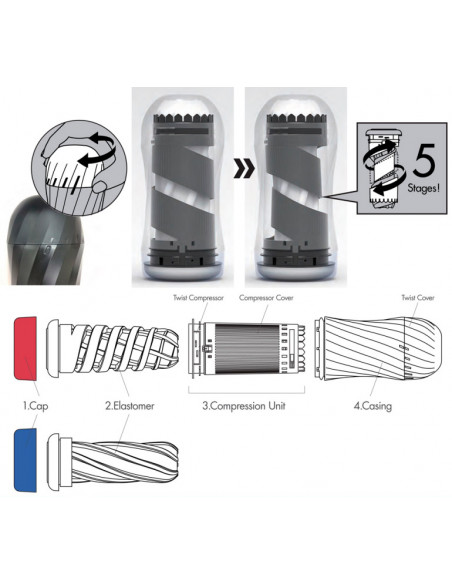 Мастурбатор Tenga AIR-TECH TWIST REUSABLE VACUUM CUP TICKLE