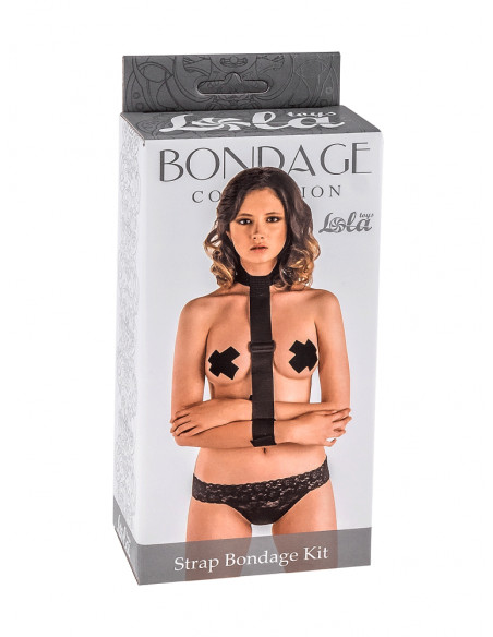 Ошейник с длинной лентой и наручниками Strap Bondage Kit plus Size