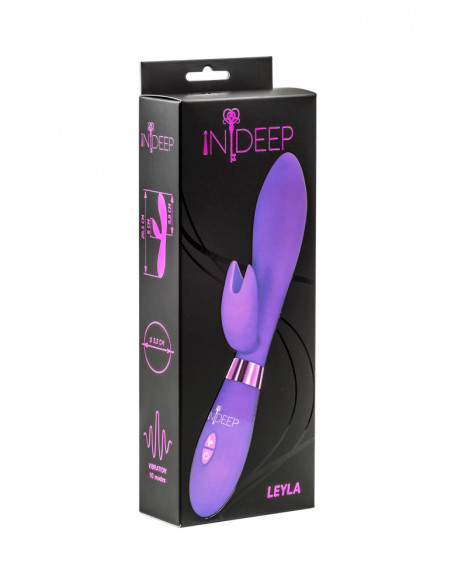 Вибратор-Кролик Indeep Leyla Purple /20,5x3,3см/