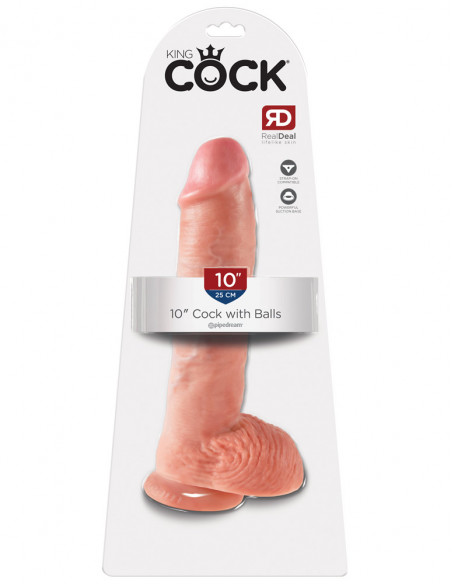 Фаллоимитатор King Cock 10" Cock with Balls - Light /25,4х5,1 см/