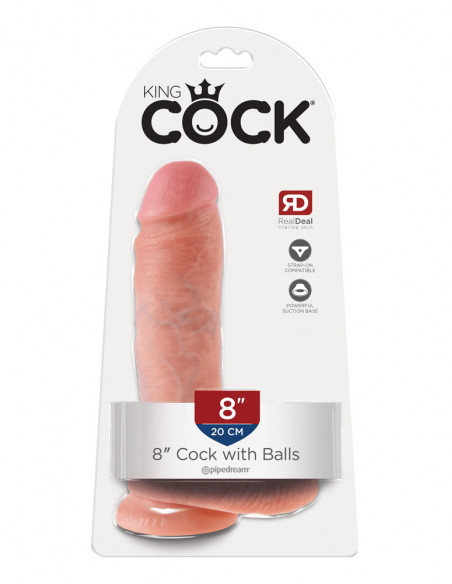 Фаллоимитатор King Cock 8" Cock with Balls - Light 20,3х5,1 см