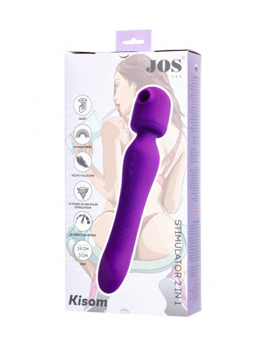 Стимулятор 2в1 JOS Kisom силикон фиолетовый 24 см