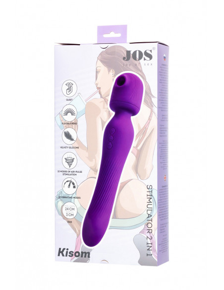 Стимулятор 2в1 JOS Kisom силикон фиолетовый 24 см