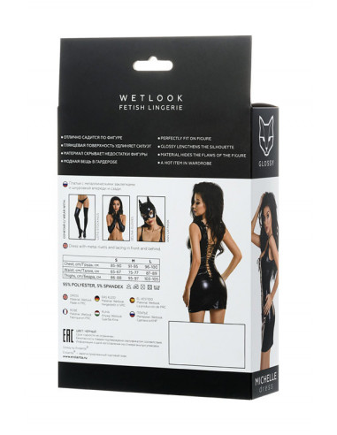 Платье с заклепками и шнуровкой Glossy MICHELLE...