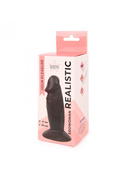 Анальный фаллоимитатор EROWOMAN коричневый 10х3,1 см