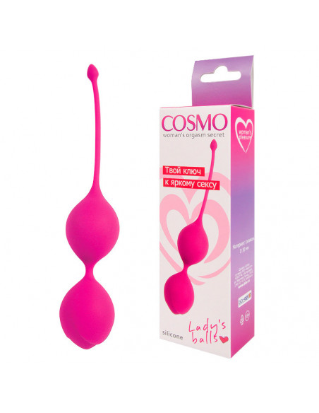Вагинальные шарики COSMO ярко-розовые 60г /ø3см/