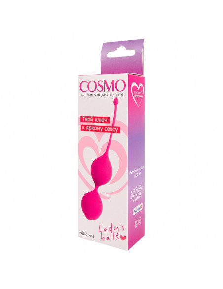Вагинальные шарики COSMO ярко-розовые 60г /ø3см/