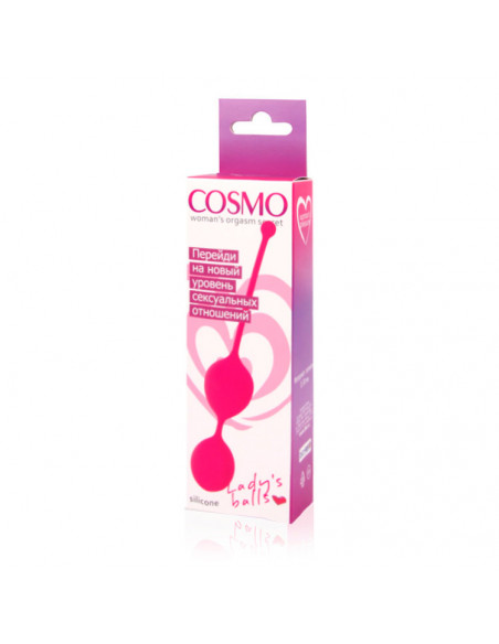 Вагинальные шарики COSMO розовый неон /ø3см/