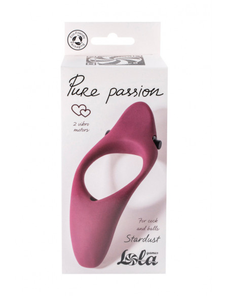Эрекционное виброкольцо Pure Passion Stardust Wine red