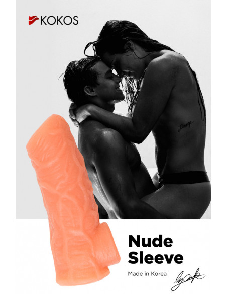 Фаллоувеличитель с открытой головкой KOKOS NUDE SLEEVE M 12 см