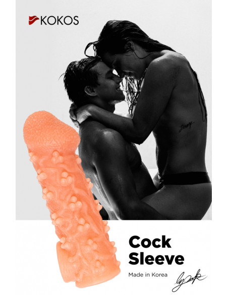 Фаллоувеличитель с петелькой на мошонку KOKOS COCK SLEEVE /13,8см/