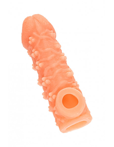 Фаллоувеличитель с петелькой на мошонку KOKOS COCK SLEEVE /13,8см/