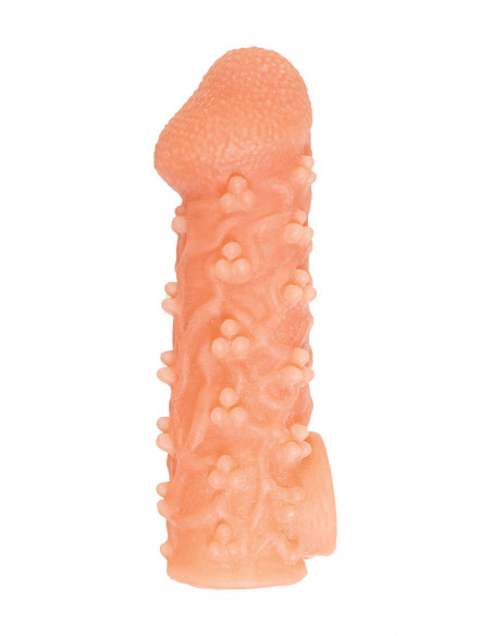 Фаллоувеличитель с петелькой на мошонку KOKOS COCK SLEEVE /13,8см/