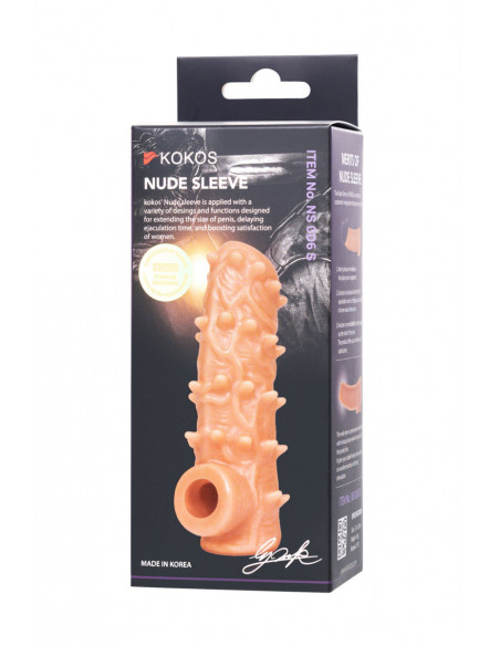 Фаллоувеличитель с открытой головкой KOKOS NUDE SLEEVE S 10 см