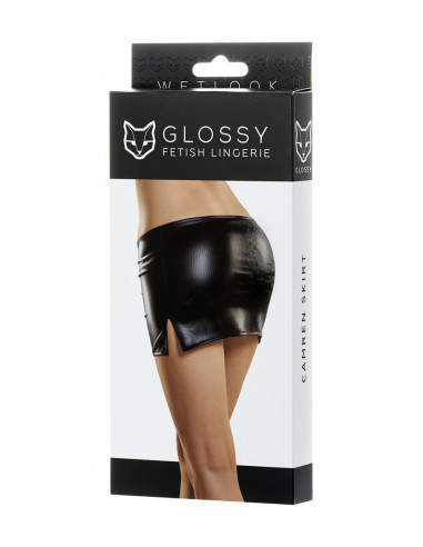Мини-юбка Glossy Wetlook CAMREN чёрный S