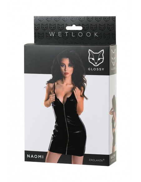 Платье Glossy Naomi Wetlook черное /L/