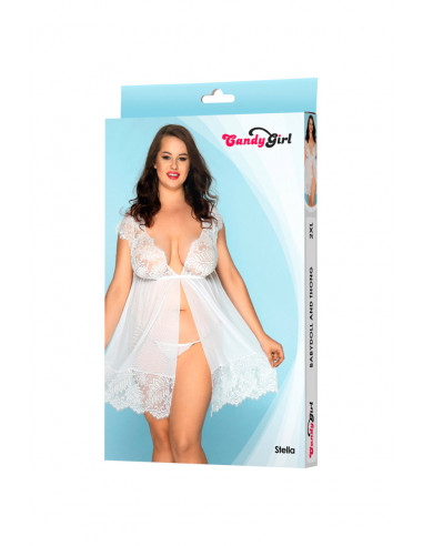 Комбинация и стринги Candy Girl Stella белые /2XL/