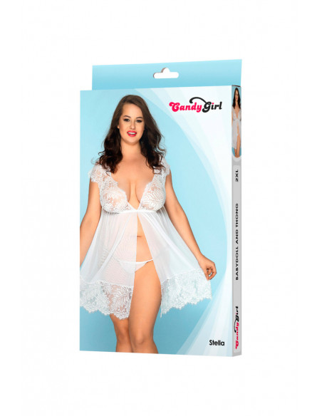 Комбинация и стринги Candy Girl Stella белые /2XL/