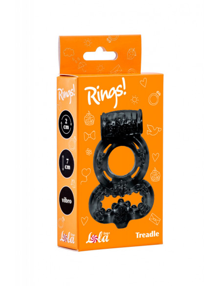Эрекционное двойное виброкольцо на пенис Rings Treadle black
