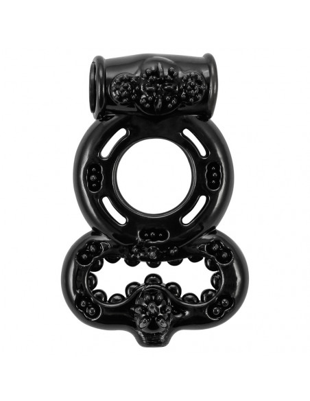 Эрекционное двойное виброкольцо на пенис Rings Treadle black