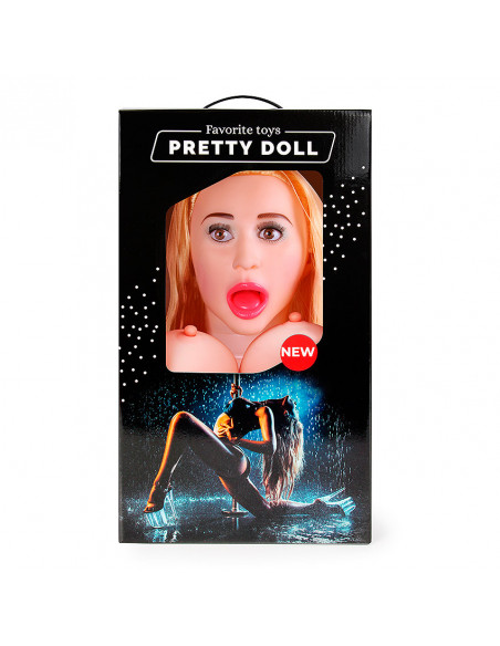 Кукла надувная СИНДИ с кибер вставкой вагина-анус, мягкой грудью, открытым ротиком и вибратором /150 см/