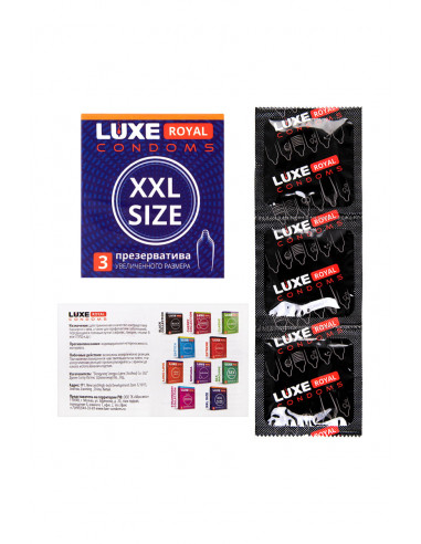 LUXE ROYAL XXL Size №3 гладкие презервативы...