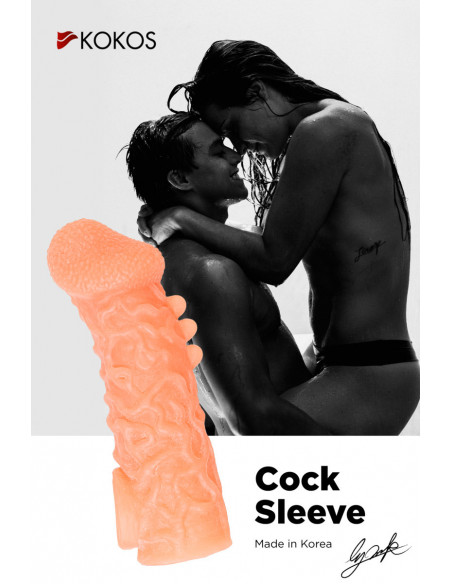 Фаллоувеличитель с петелькой на мошонку KOKOS COCK SLEEVE S 13,8 см