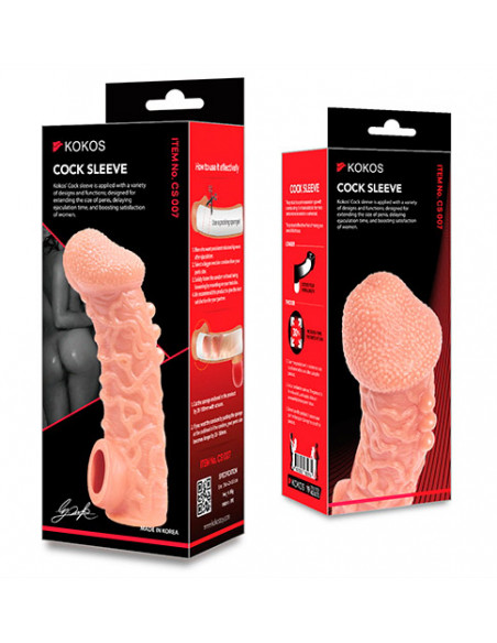 Фаллоувеличитель с петелькой на мошонку KOKOS COCK SLEEVE S 13,8 см