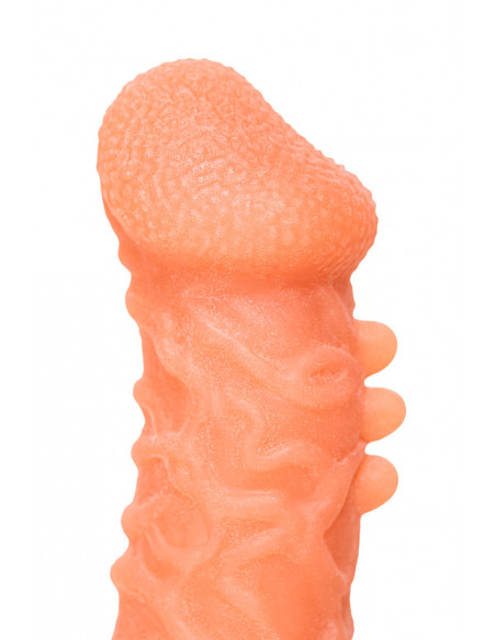Фаллоувеличитель с петелькой на мошонку KOKOS COCK SLEEVE L 17,6 см