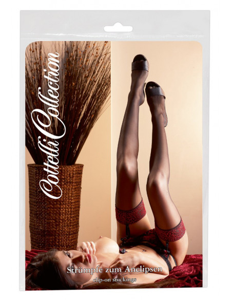 Чулки под пояс Cottelli LEGWEAR 17den черные /2/