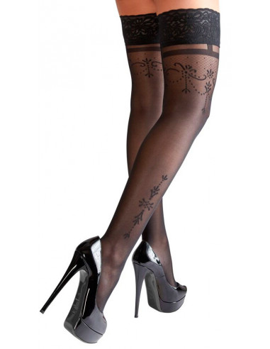 Чулки Cottelli LEGWEAR с рисунком и кружевной...