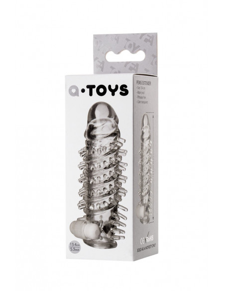 Насадка на пенис A-Toys by TOYFA Fril с вибростимйляцией клитора 13,4 см