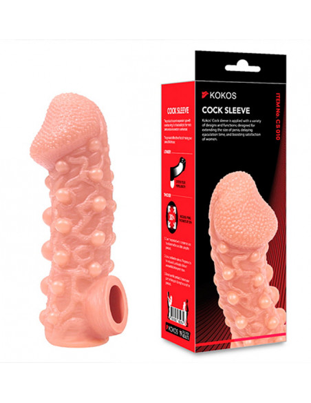 Фаллоувеличитель с петелькой на мошонку KOKOS COCK SLEEVE M 15,6 см