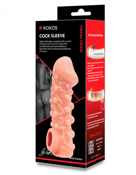 Фаллоувеличитель с петелькой на мошонку KOKOS COCK SLEEVE M 15,6 см