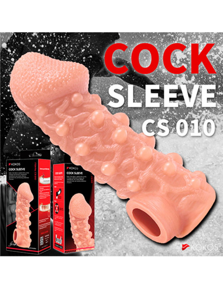 Фаллоувеличитель с петелькой на мошонку KOKOS COCK SLEEVE M 15,6 см